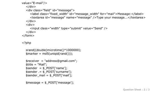 HTML : Send mail by php mail() function смотреть онлайн