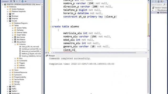 Base de datos escuela en SQL Server смотреть онлайн