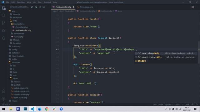 Apprendre Laravel - Validation de données смотреть онлайн