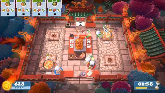 Overcooked 2 CNY DLC Level 1-2 4 stars 4 Player Co-op! Enjoy! смотреть онлайн