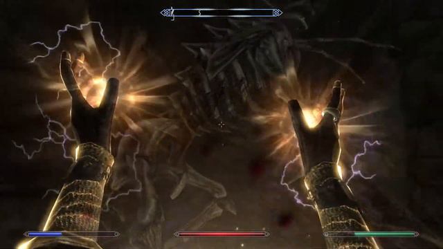 Lightning Cloak vs the skeleton dragons - Skyrim Special Edition смотреть онлайн