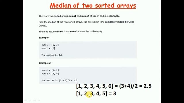 Median of Two Sorted Arrays problem Day -5 #30 days of coding challenge смотреть онлайн