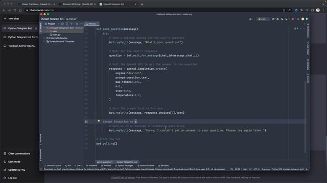 Chat GPT пишет Телеграм бот для общения с ИИ - скрипт на Пайтон с проверкой подписки на канал смотреть онлайн