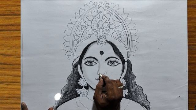 how to draw maa laxmi face easy pencil sketch for beginners step by step,maha laxmi drawing, смотреть онлайн