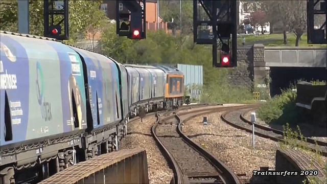 GBRf Class 60 No. 60021 on 6E09 Liverpool Biomass Tml - Drax Aes @ Stalybridge on 21.04.20 - HD смотреть онлайн