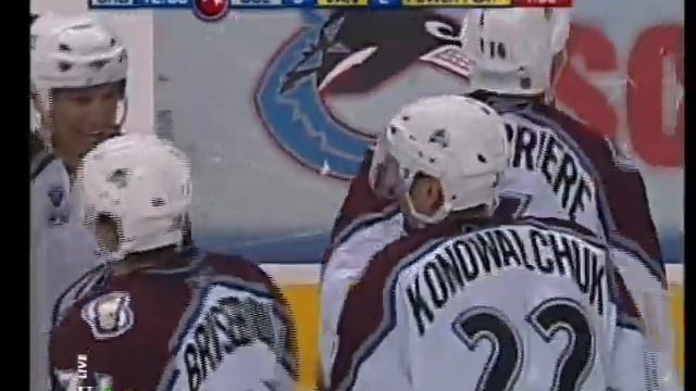 Karlis Skrastins's shorthanded goal vs Canucks for Avalanche (2005) смотреть онлайн