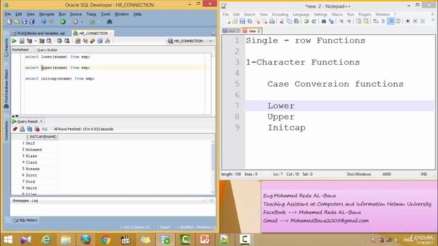 دورة ORACLE الحلقة 40 # Single Row Function Character Case Conversion CCC* смотреть онлайн