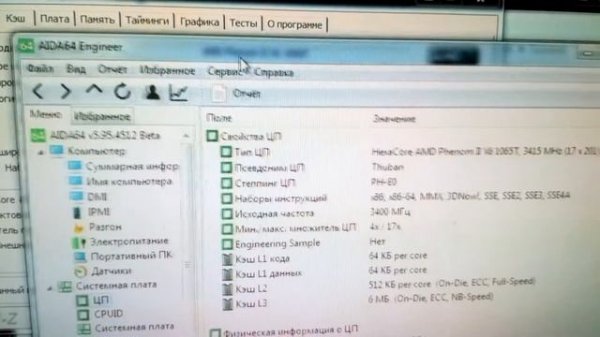 Phenom II X6 1065T быстрая демонстрация работоспособности.
