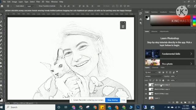 Photoshop Tutorial: How to convert image into a sketch, pencil drawing смотреть онлайн