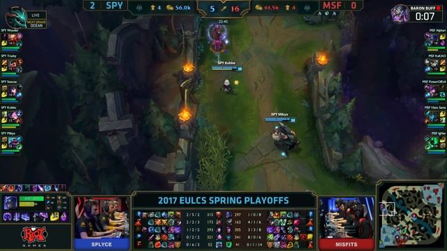 Splyce vs Misfits | Game 3 Quarter Finals S7 EU LCS Spring 2017 PlayOffs | SPY vs MSF G3 QF смотреть онлайн