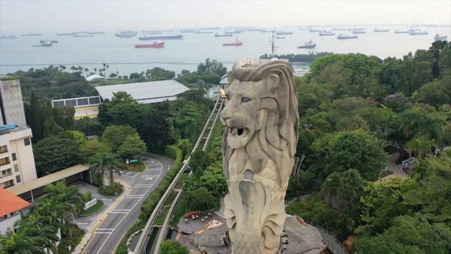 Sentosa's Merlion To Be Demolished In Singapore - Drone Footage