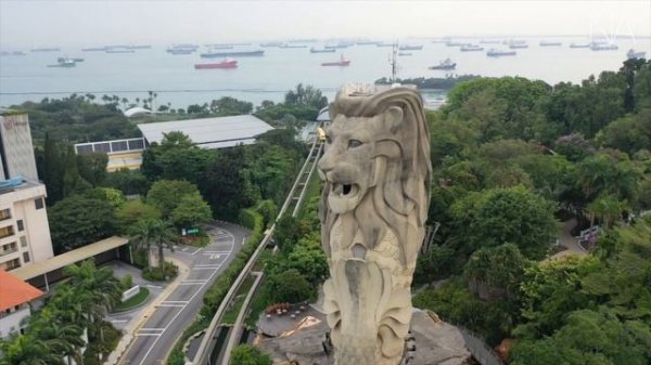 Sentosa's Merlion to be demolished in Singapore - Drone footage