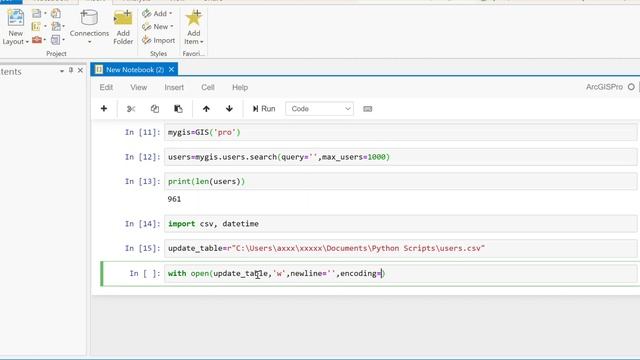 ArcGIS Enterprise Users CSV Export: ArcGIS API for Python смотреть онлайн