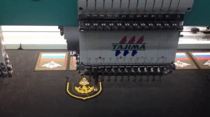 Вышивка шеврона на вышивальной машине Tajima