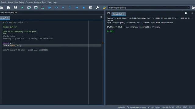 Write a Python program to read a given CSV file having tab delimiter. смотреть онлайн