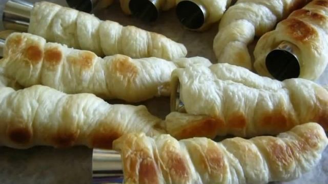 Слоеные трубочки с белковым кремом ПОШАГОВЫЙ РЕЦЕПТ смотреть онлайн