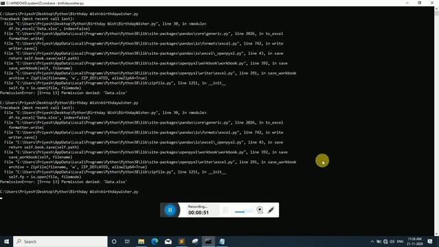 How to fix PermissionError: [Errno 13] Permission denied: 'Data.xlsx' смотреть онлайн