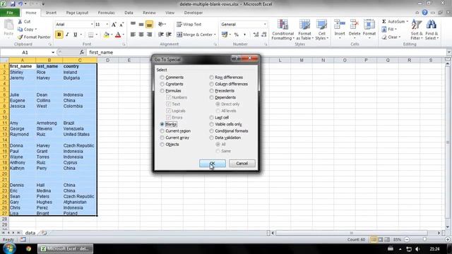 How to delete multiple blank rows in Excel смотреть онлайн