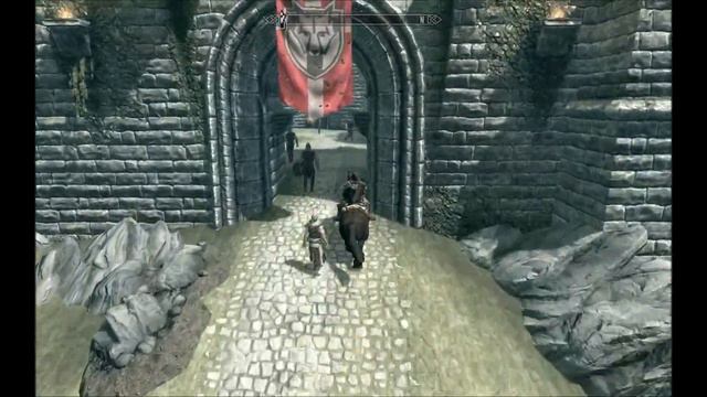 Skyrim: Me & my horse riding around inside Solitude. смотреть онлайн