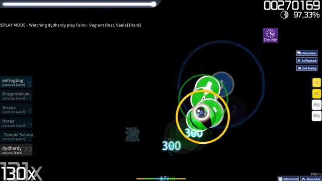osu! Feint - Vagrant (feat. Veela) [Hard] DT FC (263 BPM) смотреть онлайн