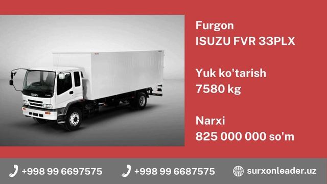 2023 ISUZU yuk mashinalari narxlari, furgon, bortovoy, samosval (исузу юк машина нархлари) смотреть онлайн