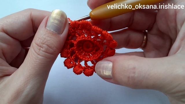 Цветок для ирландского кружева крючком. Irish lace. смотреть онлайн