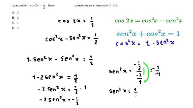 Ecuación trigonométrica 2 - Examen de Admisión Universidad Nacional de Colombia смотреть онлайн