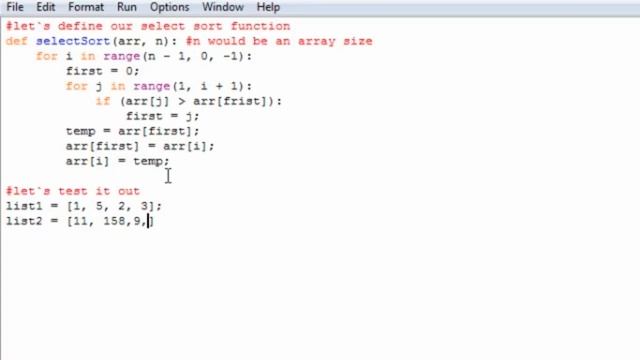 Sorting algorithms in Python - Selection sort смотреть онлайн