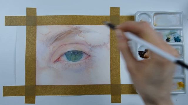 STEP by STEP Realistic Eyes Watercolor Painting Tutorial смотреть онлайн