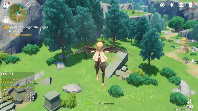 Genshin Impact - Ryzen 3 4300u - Gaming Test - Lenovo Ideapad Slim 3