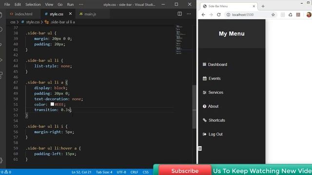 How to Create Animated Side Menu Bar Using HTML & CSS & jQuery смотреть онлайн