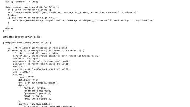 Wordpress: Front end ajax user login session issue смотреть онлайн