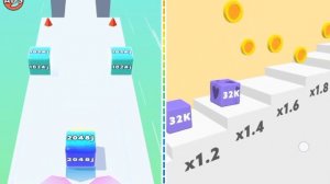 Satisfying Mobile Game/ Jelly Run 2048 vs merge jump 2048 - 2048 jelly Gameplay New Update All Leve