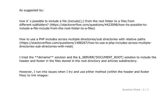 HTML : PHP include files from different subdirectories within the root folder смотреть онлайн