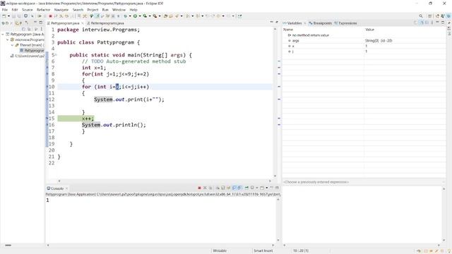 for loop with Debugging in Eclipse -Pattern programs смотреть онлайн