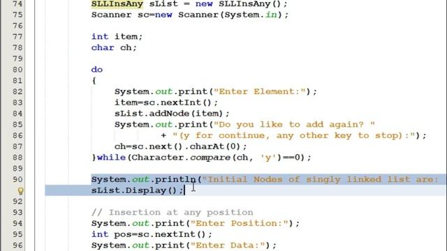 Data Structure using Java: Singly Linked List insertion at any position смотреть онлайн