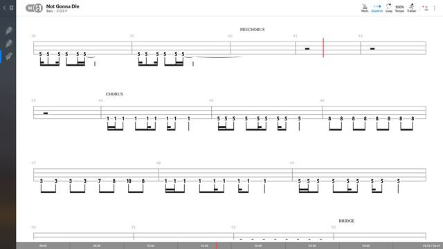Skillet - Not Gonna Die (BASS TAB PLAY ALONG) смотреть онлайн