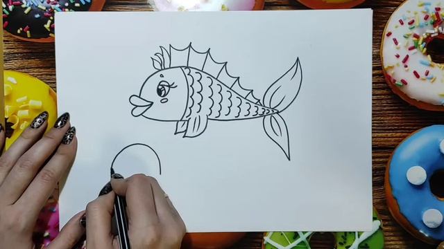 Как нарисовать рыбу, медузу и морскую звезду смотреть онлайн