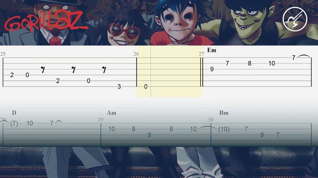 Feel Good Inc GORILLAZ | Guitar TABS | Cover Guitarra смотреть онлайн