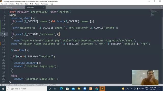 PHP WORKSHOP(COOKIES)FOR BSCIT 2ND YEAR,PPU,11-04-22 смотреть онлайн