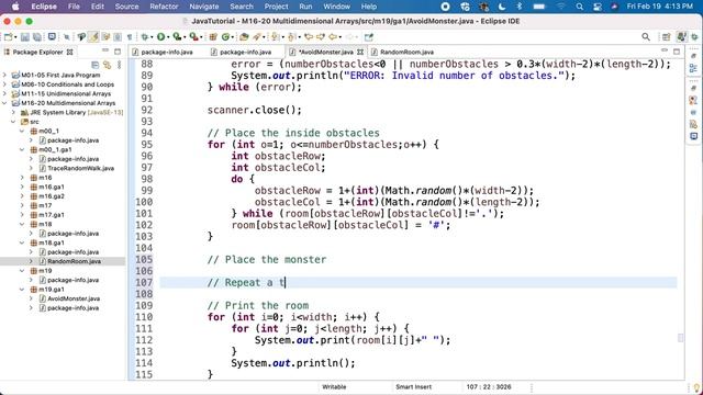 Java JEM19GA1P1a Avoid Monster - Steps смотреть онлайн