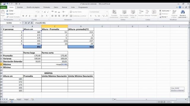 Cálculo y gráfica desviación estándar máximo mínimo varianza promedio excel 2010 смотреть онлайн