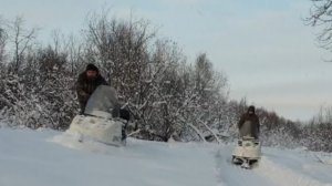 Длинные бураны в глубоком снегу.