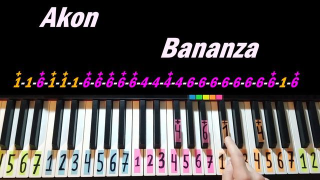 Akon - Bananza - Easy Piano Tutorial смотреть онлайн