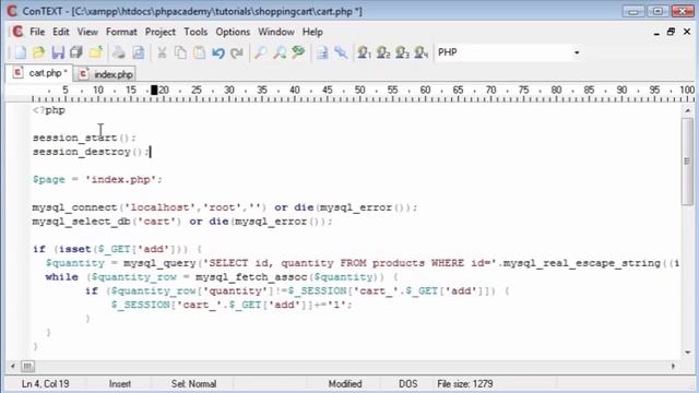 PHP: Create a Shopping Cart смотреть онлайн