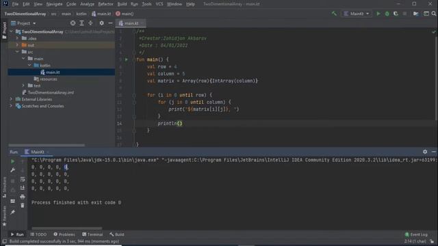Kotlin dasturlash tili | 18 - Dars, Ko'p o'lchovli massivlar. смотреть онлайн
