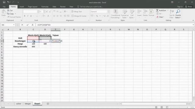 Linear Programming - Optimasi Keuntungan Menggunakan Excel Solver смотреть онлайн