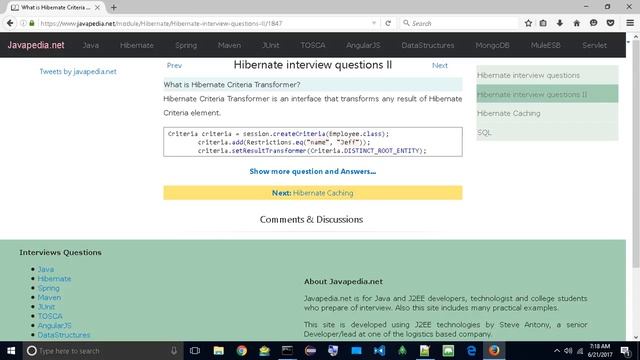 What is Hibernate Criteria Transformer?
| javapedia.net смотреть онлайн