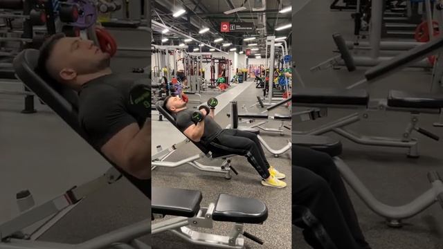 Сгибания с гантелями на бицепс лёжа на наклонной скамье смотреть онлайн