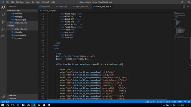 Desain Aplikasi Web Input Nilai Mahasiswa Dengan HTML CSS PHP смотреть онлайн